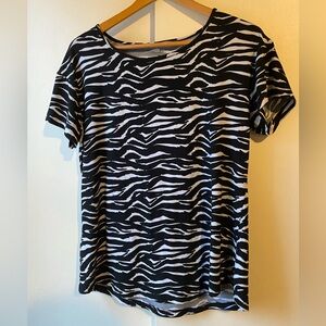 Zebra Black White Just Be Shorts T Shirt Set Medium